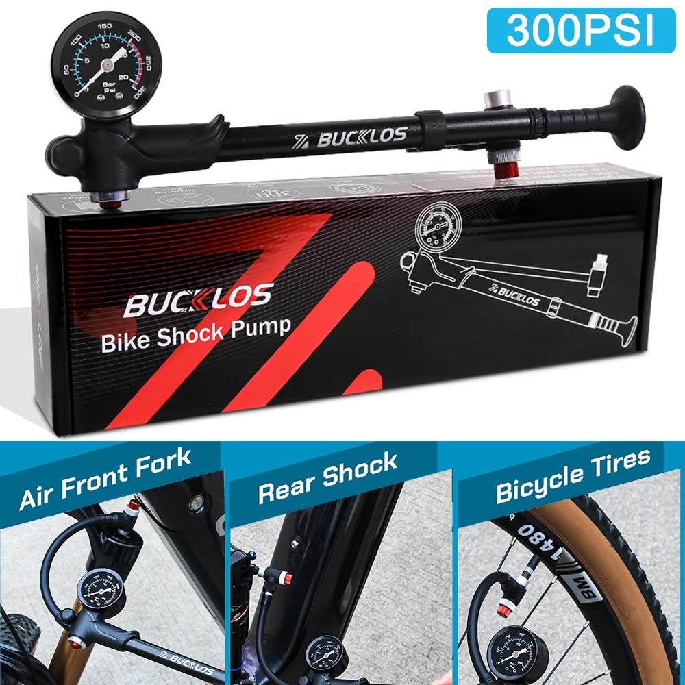 300PSI Bicycle Rear Shock/Air Fork Pump Pressure Gauge Aluminum Schrader​ Valve