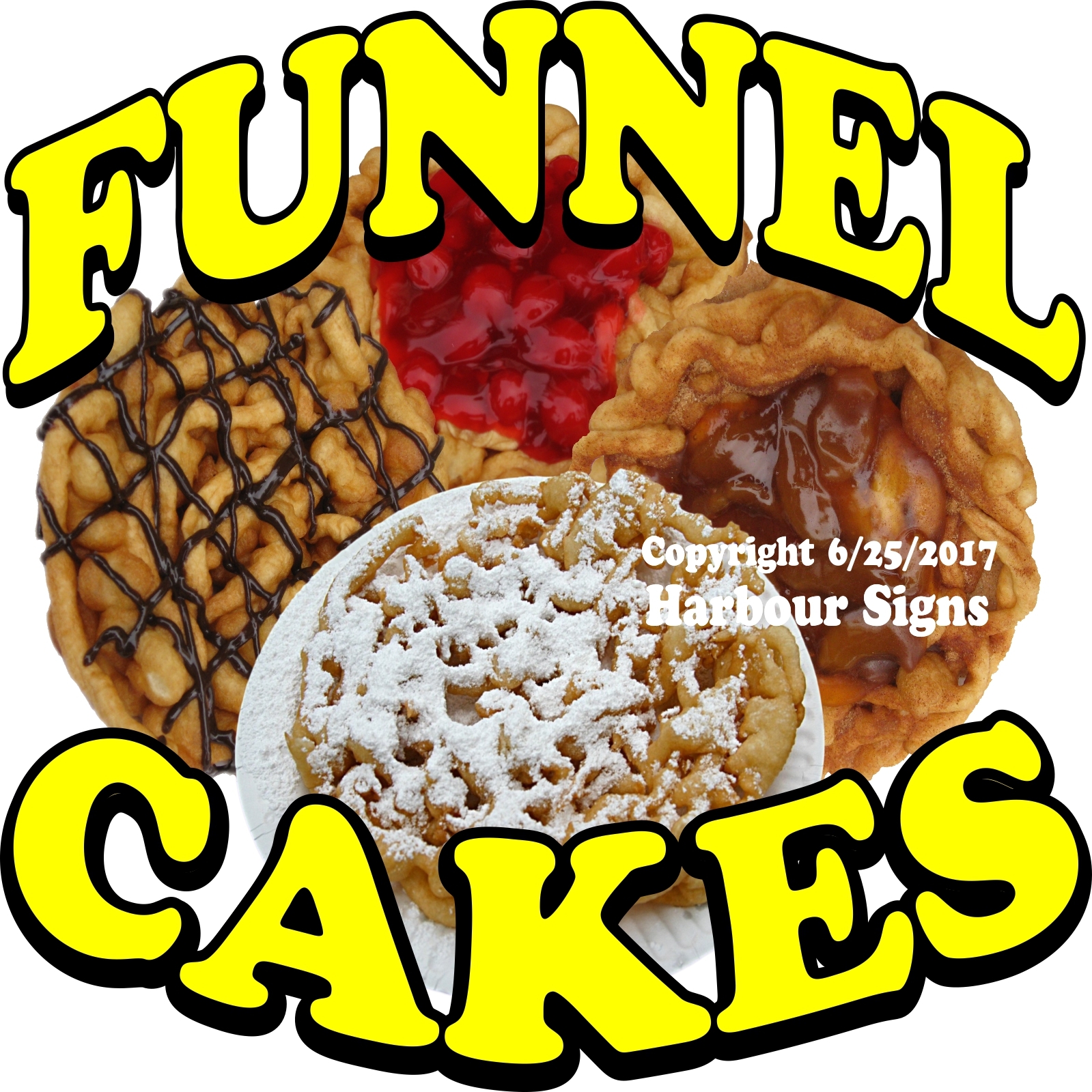 Funnel Cakes DECAL (Choose Your Size) Food Truck Concession Vinyl Sign Sticker