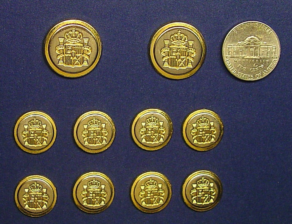 GERALD AUSTIN REPLACEMENT BUTTONS 10 SOLID METAL 2-TONE, FAIR USED CONDITION
