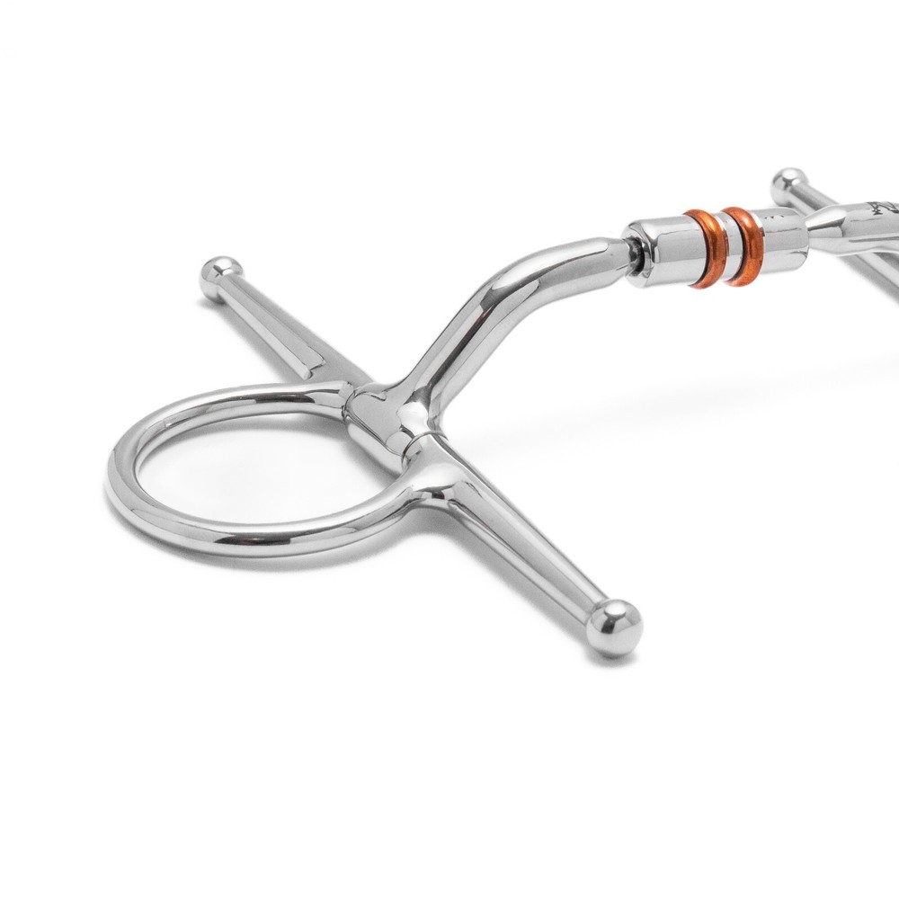 NY Tack Full Cheek Forward Copper Roller Snaffle Horse Bit