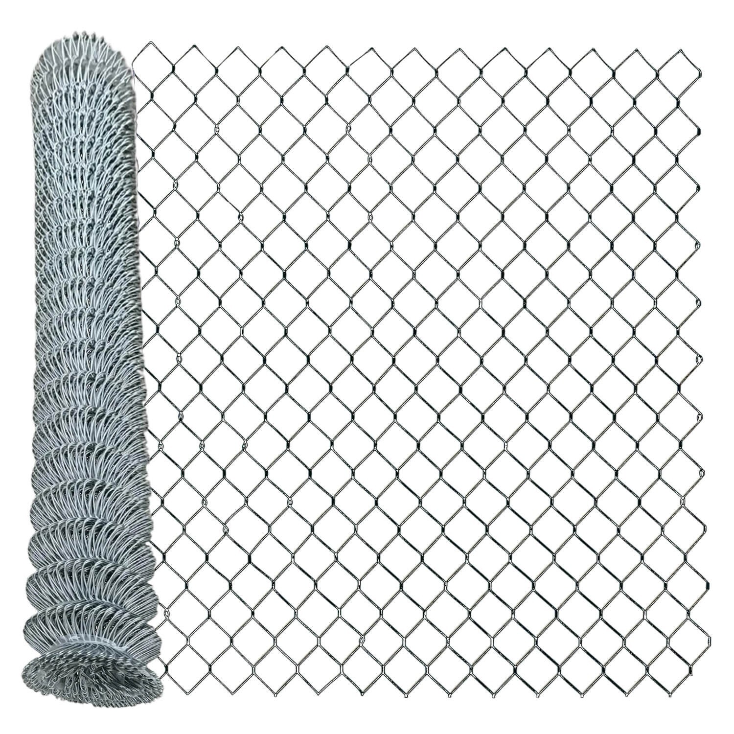 Sandbaggy 6 ft x 50 ft Galvanized Chain Link Fence Roll - 11.5 Ga Steel (1 Roll)