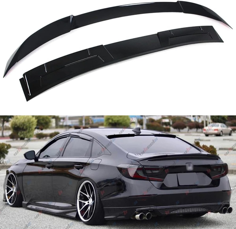 2Pcs Roof Top Spoiler & Rear Spoiler Compatible with 2018-2022 Honda Accord, ...