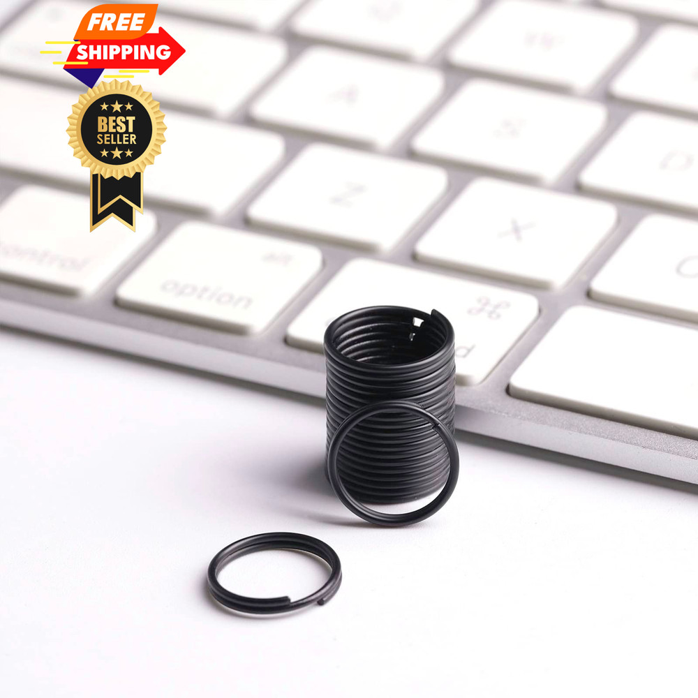 200pcs 8mm Mini Split Jump Ring with Double Loops Small 8mm, Black