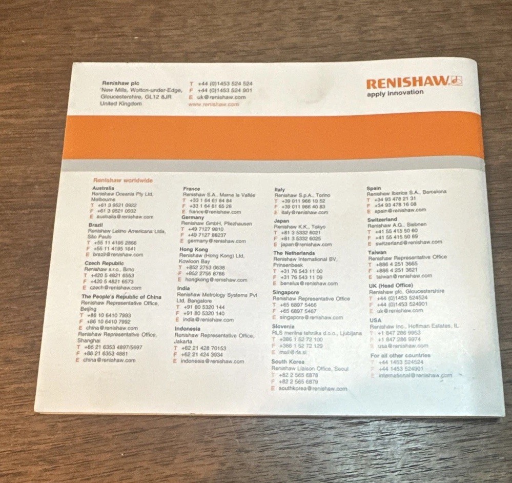 Renishaw H-2000-5073-05-J Installation and User's Guide
