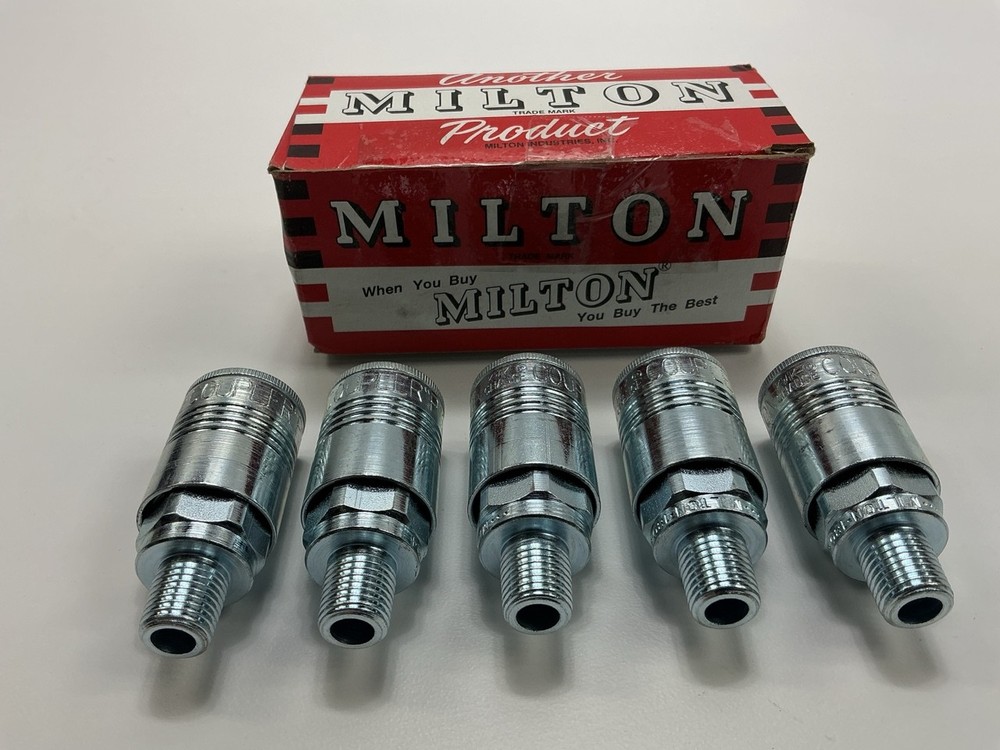 Milton 1804 1/4" MNPT 3/8" Coupler P-Style - 5 / Pack