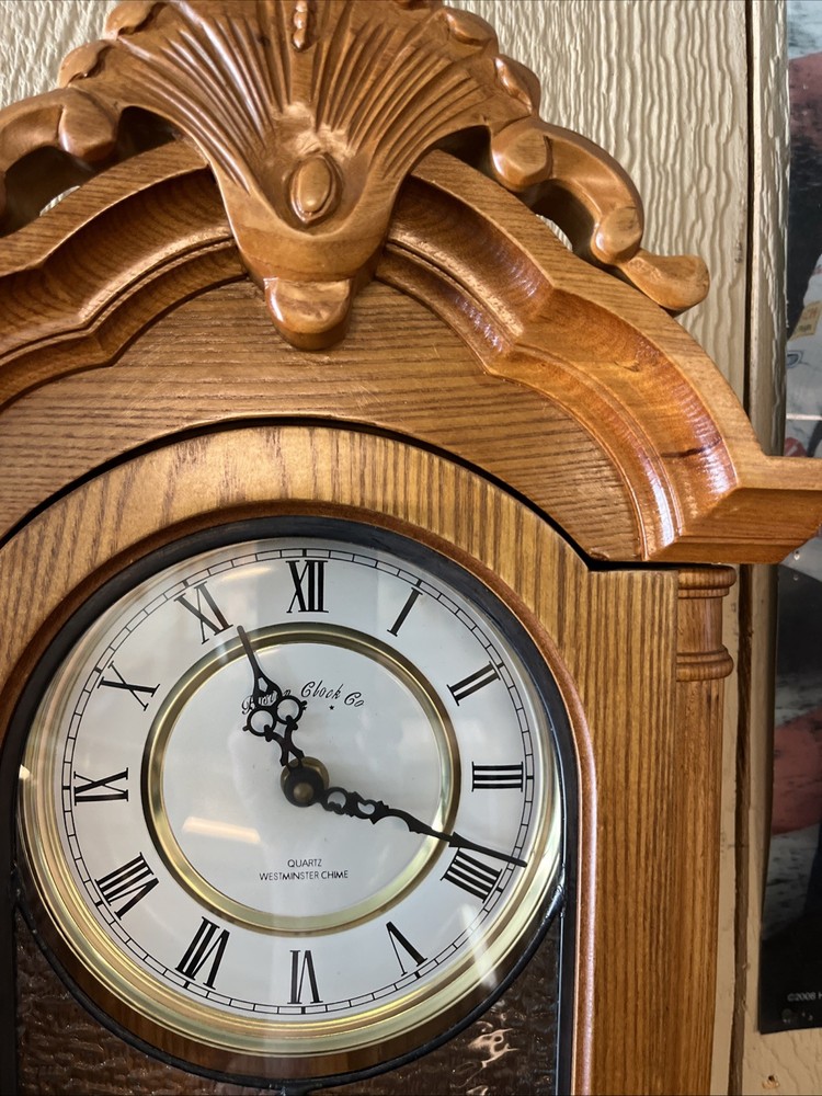 Boston Clock Co Quartz Pendulum Wall Clock Westminster Chime (Works)