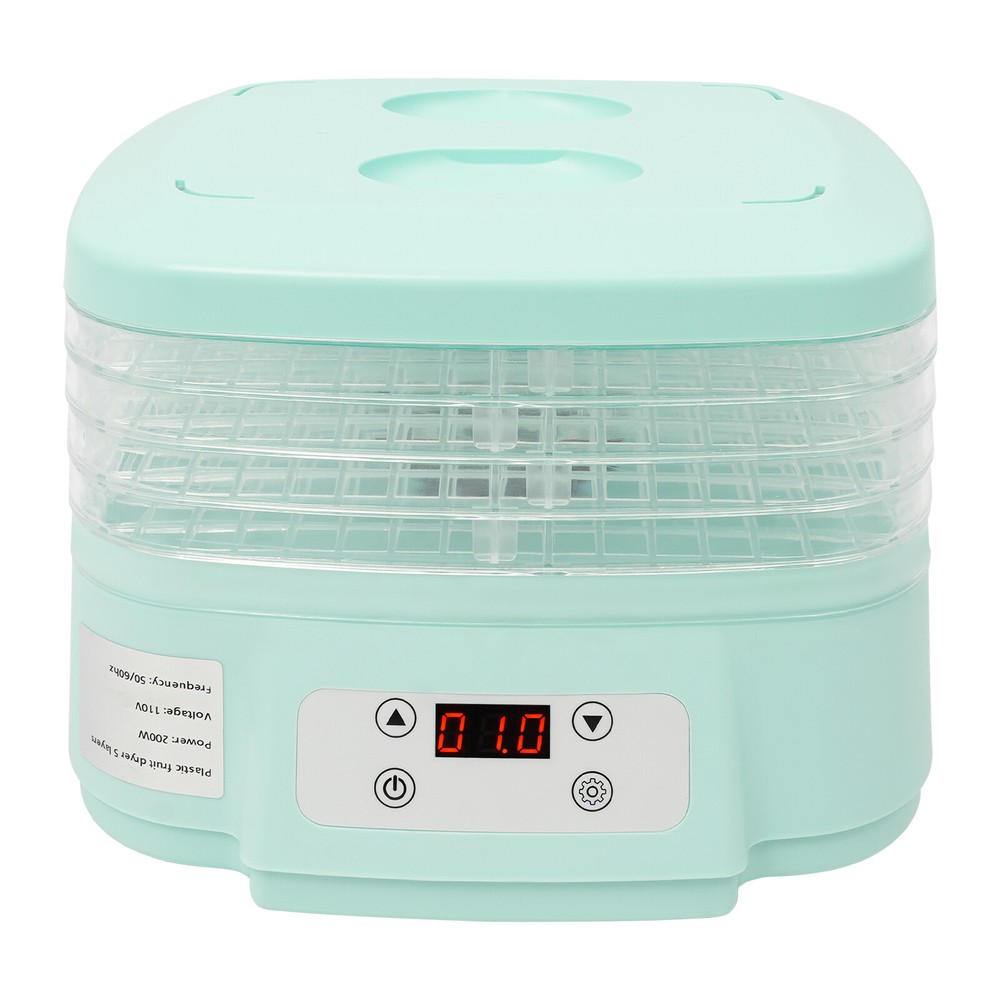 5 Trays Food Dehydrator Machine 200W Adjustable Timer Fruit Drying Machine