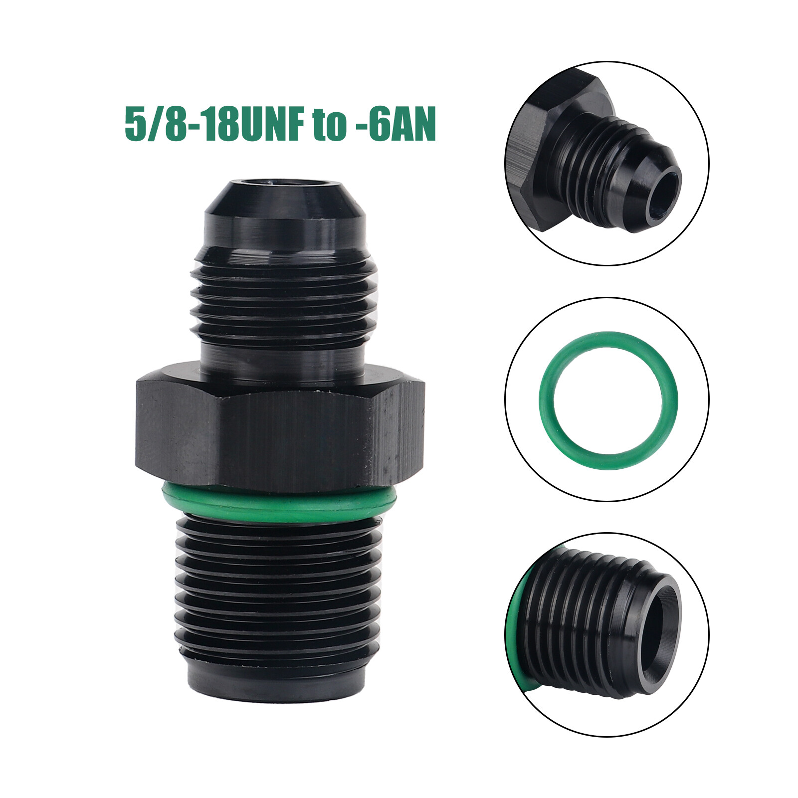 -6AN 6AN Male Flare to 5/8"-18 Inverted Flare Adapter Fitting Fit 40K Tru Cooler