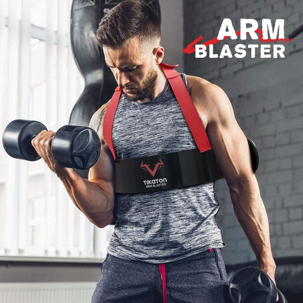 Arm Blaster with Wrist Wraps Adjustable Bicep Isolator Arm Curl Blaster