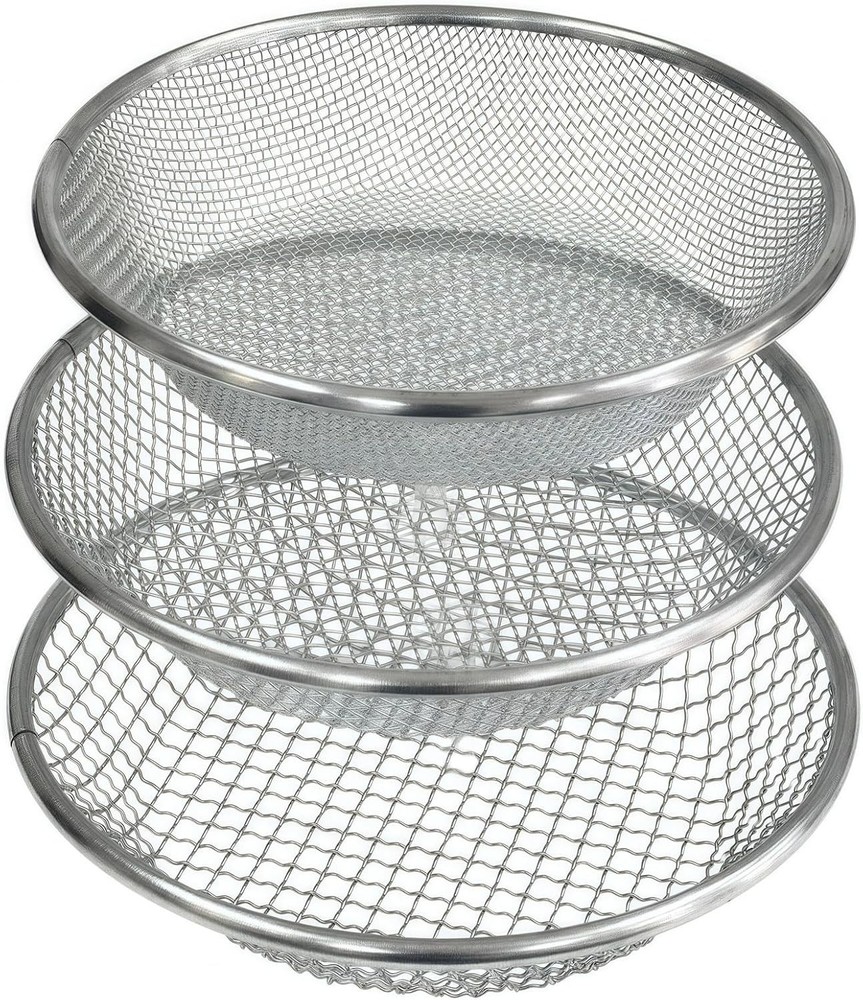 Galvanized Garden Sifters - 3 Pack for Efficient Composting