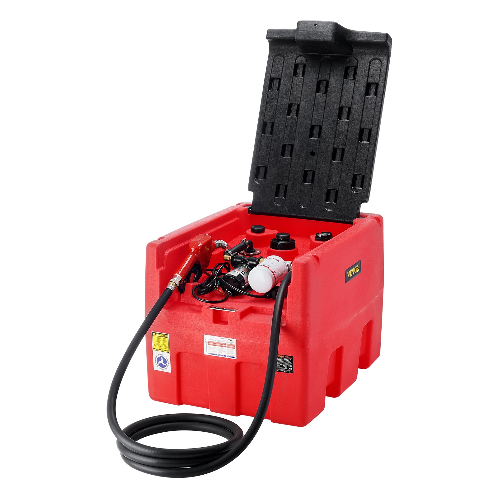 VEVOR Portable Diesel & Gasoline Tank 48 Gal Fuel Tank with 12V Transfer Pump