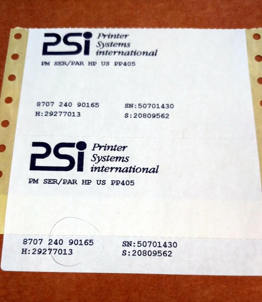 PSI Printing Systems 8707-240-90165 HP Emulation Interface