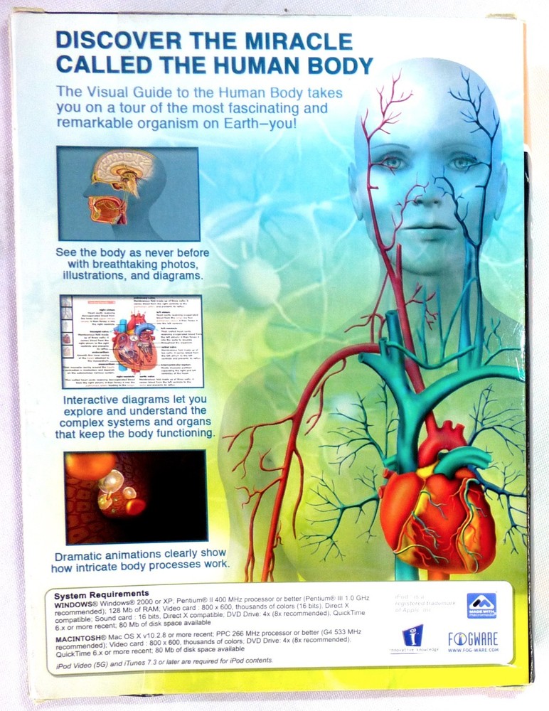 THE HUMAN BODY VISUAL GUIDES Educational Set CD-ROM PC Weekly Reader NEW