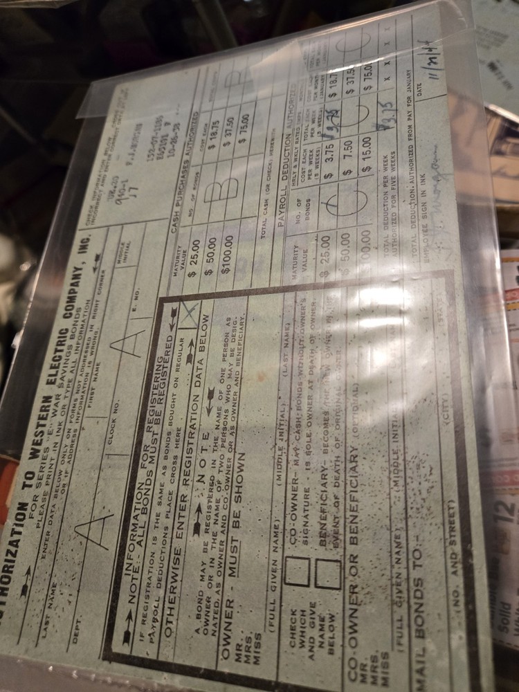 Ww2 War Bond Rare Blue