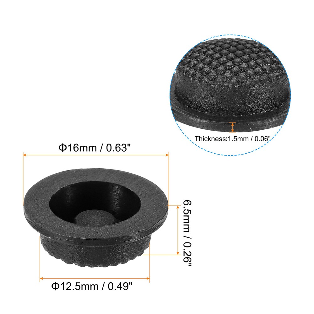 0.49" LED Flashlight Switch Cap, 4 Pcs Silicone Soft Boot Cover, Black