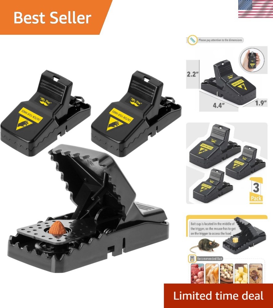 3-Pack Reusable Mouse Traps for Quick Pest Control | Easy No-Touch Design