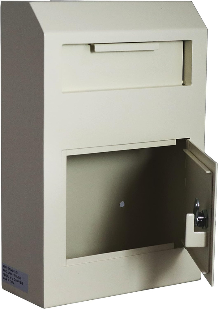 Protex Wall-Mount Drop Box Safe (WDS-150), Piano Hinge, Secure Suggestions, Ball