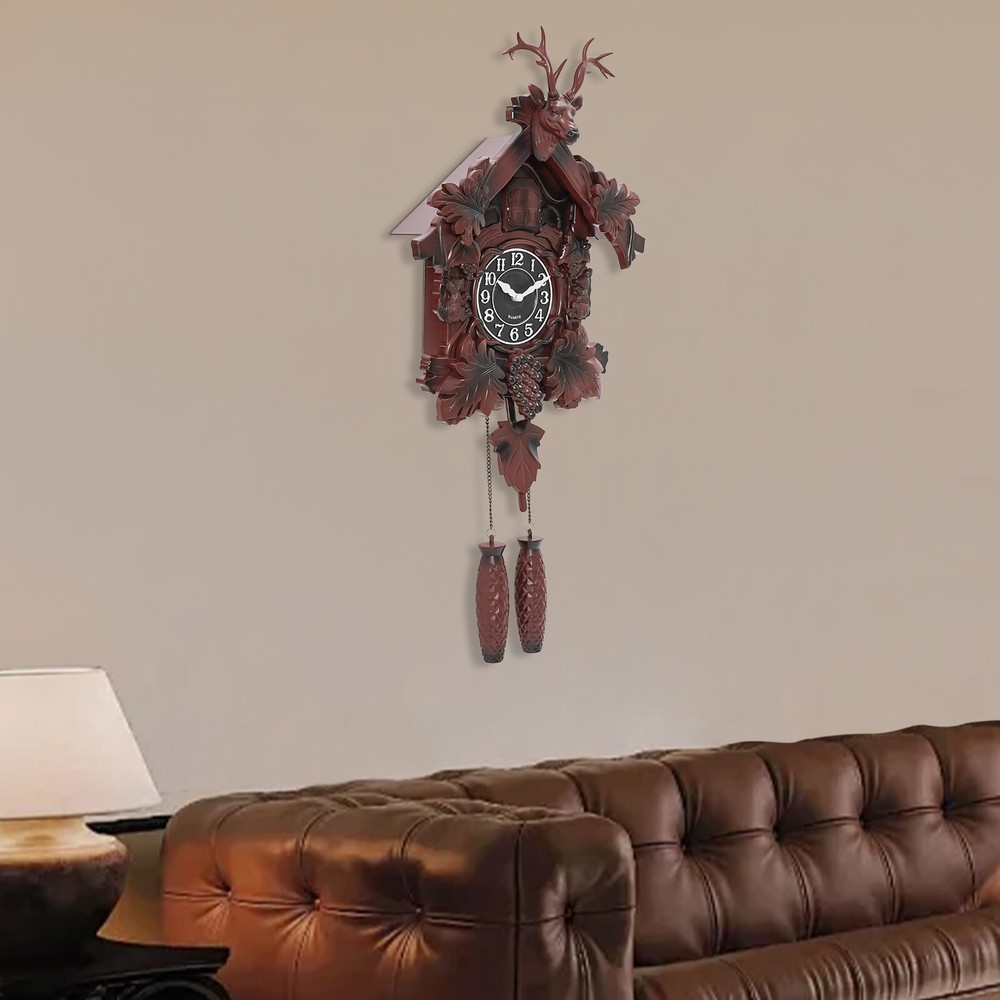 Retro deer head wall clock without dry battery,Wall Clock,Retro Large Wall Clock