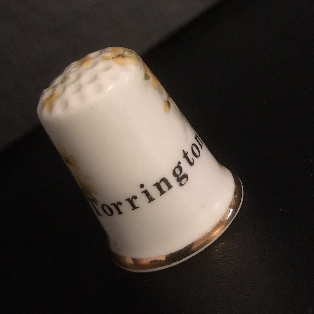 COLLECTABLE THIMBLE BIRD TORRINGTON DEVON SOUVENIR BONE CHINA 4