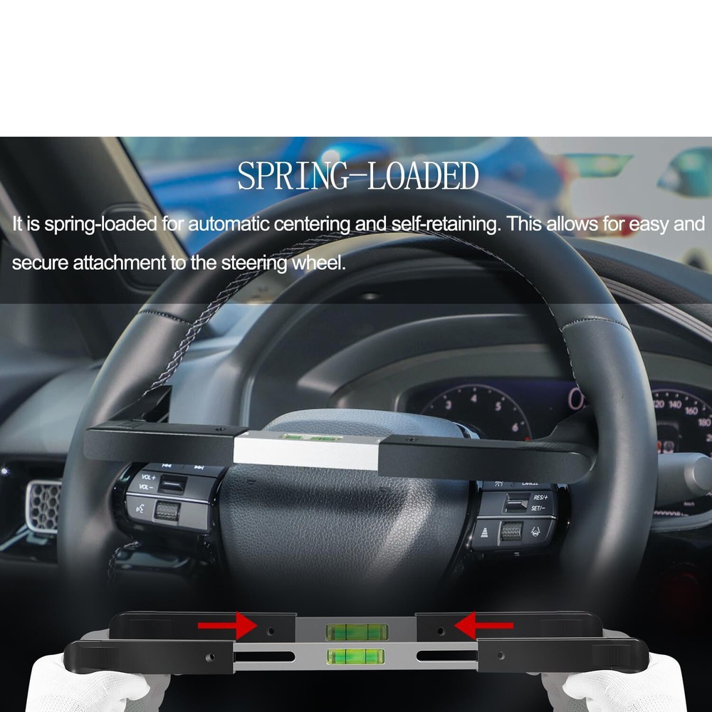 Steering Wheel Level Alignment Tool for Most Steering Wheel, Spring-Loaded Steer