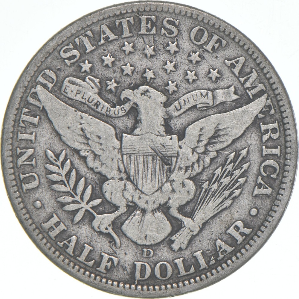 1908-D Barber Half Dollar Average Circ