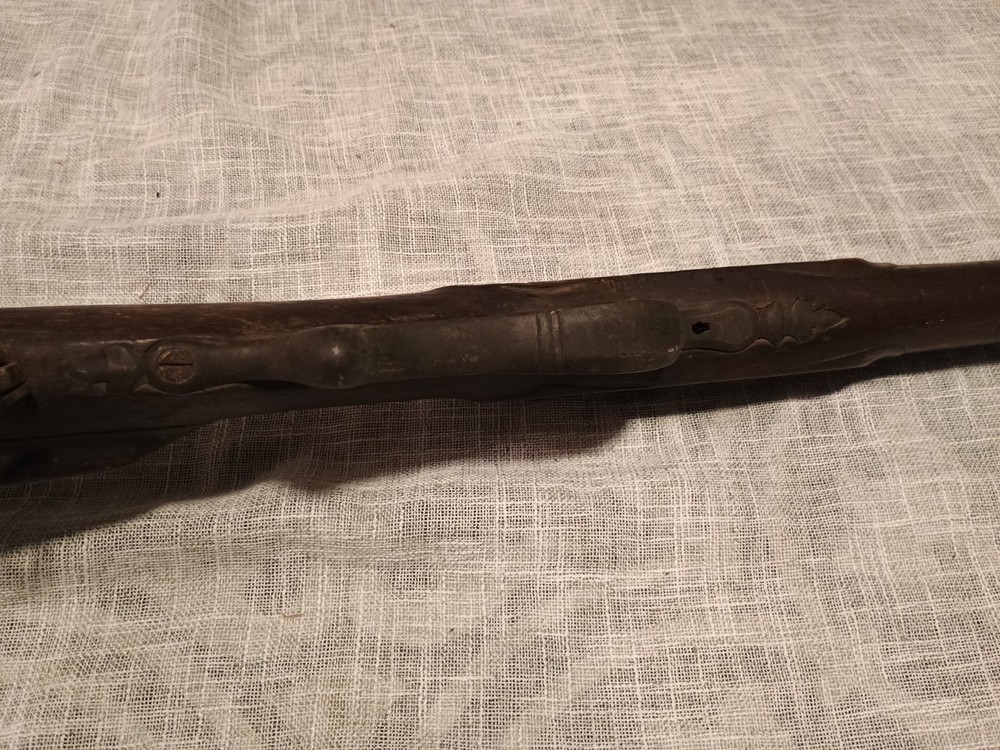 Early Wood Patch Box Rifle Stock Unknown Model Or Maker Rare Hardware Patch Box