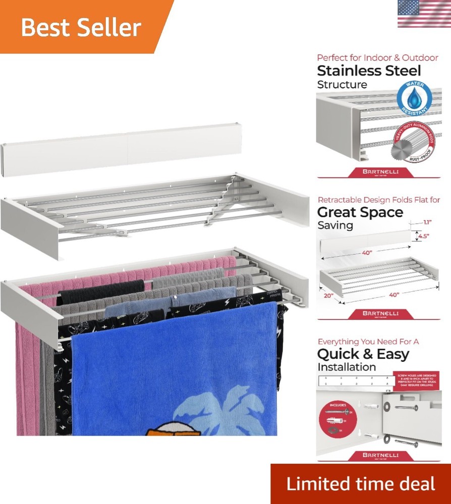 Compact Foldable Laundry Drying Solution - Indoor/Outdoor with 11.6 ft Capacity