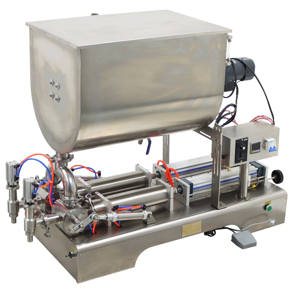 110V Paste Liquid Filling Machine 100-1000ml Heating & Stirring Hopper 80L