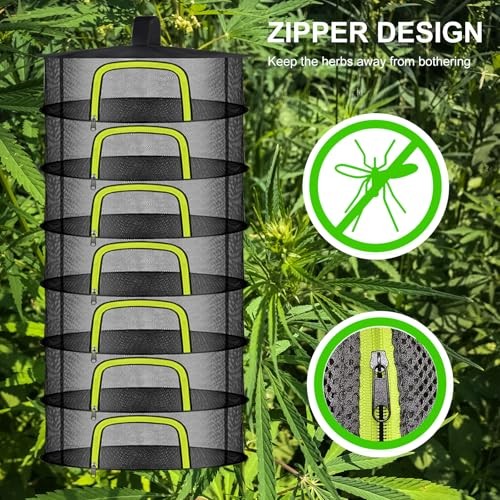 7 Layer Herb Drying Rack, Herb Drying Rack Hanging Mesh, Foldable Bud Drying