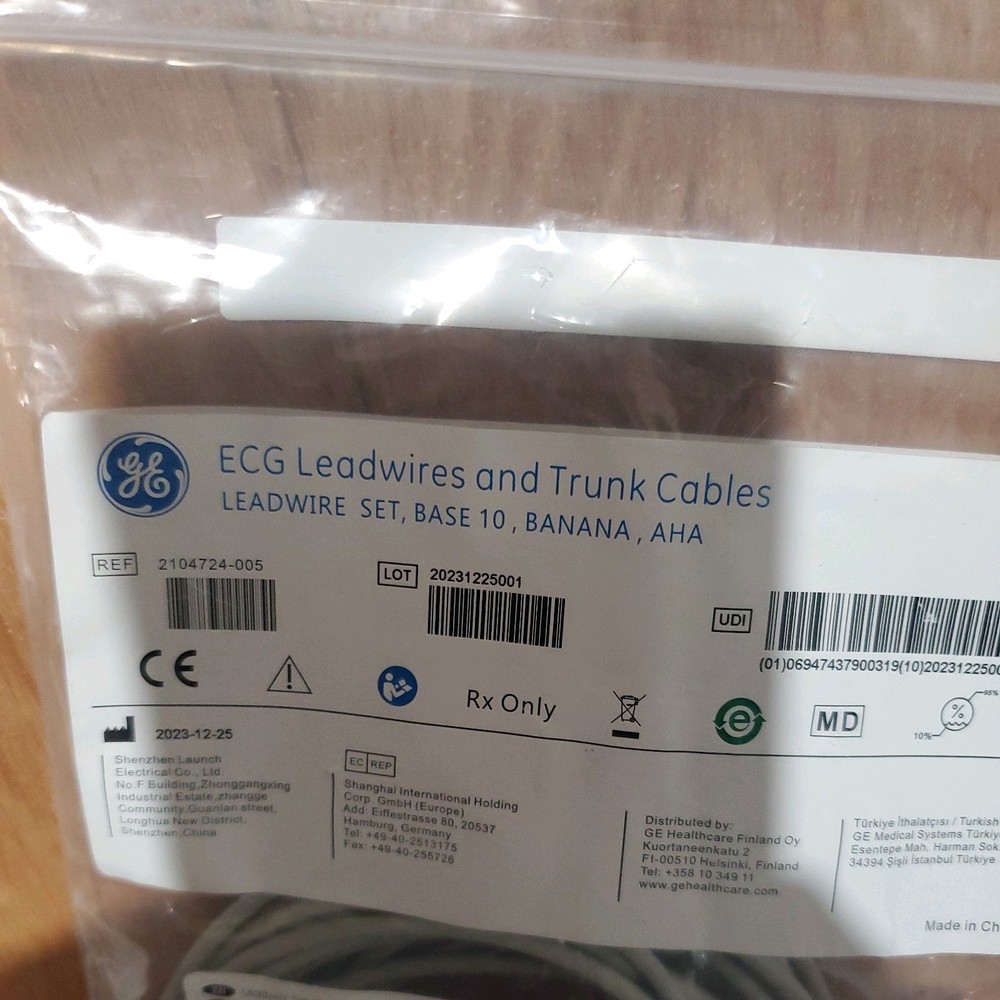 GE MAC5000/MAC5500 CAM14 lead cable. 6 cables.