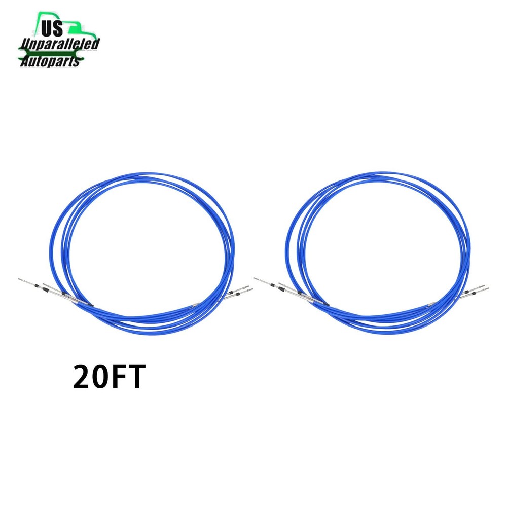 2PCS 20FT Marine Throttle Shift Remote Control Box Cable 33C For Yamaha Outboard