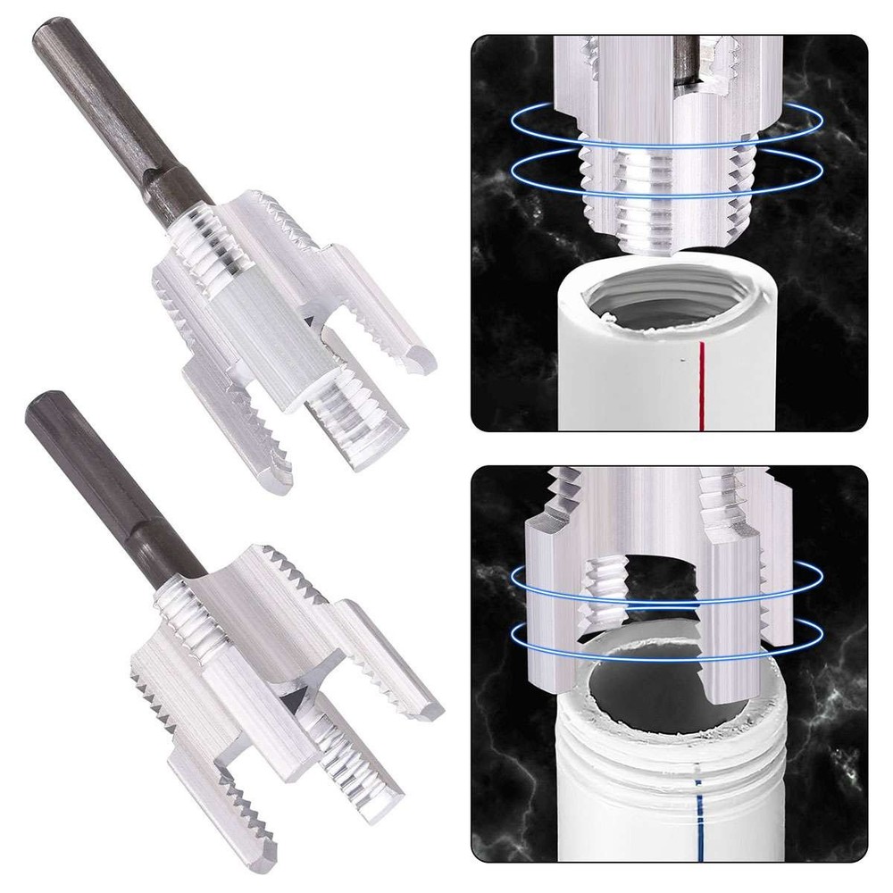 2Pcs 1/2''&3/4'' Water Pipe Integrated Internal & External Pipe Threading Tool