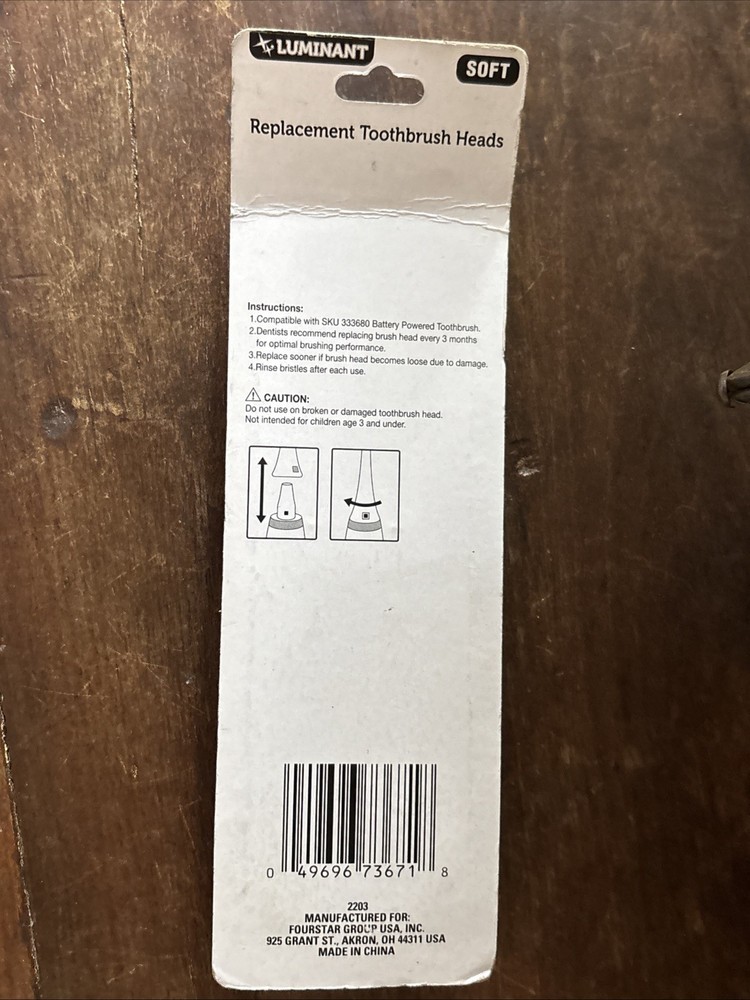 Luminant Soft ~ 4pc Replacement Toothbrush Heads Toothbrush