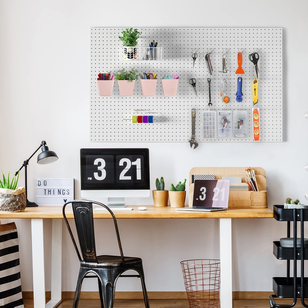 Peg Board Organizer 21 Pack, Pegboard Accessories with Baskets Cups Hooks - 1...