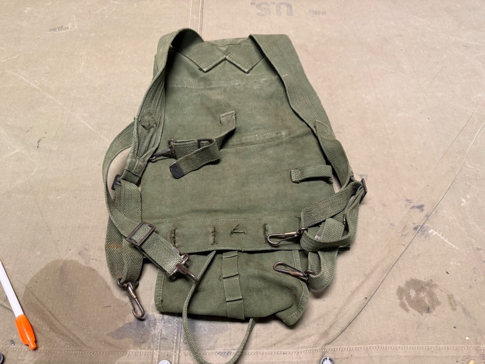 ORIGINAL WWII US ARMY M1942 COMBAT FIELD HAVERSACK BACKPACK-OD#7