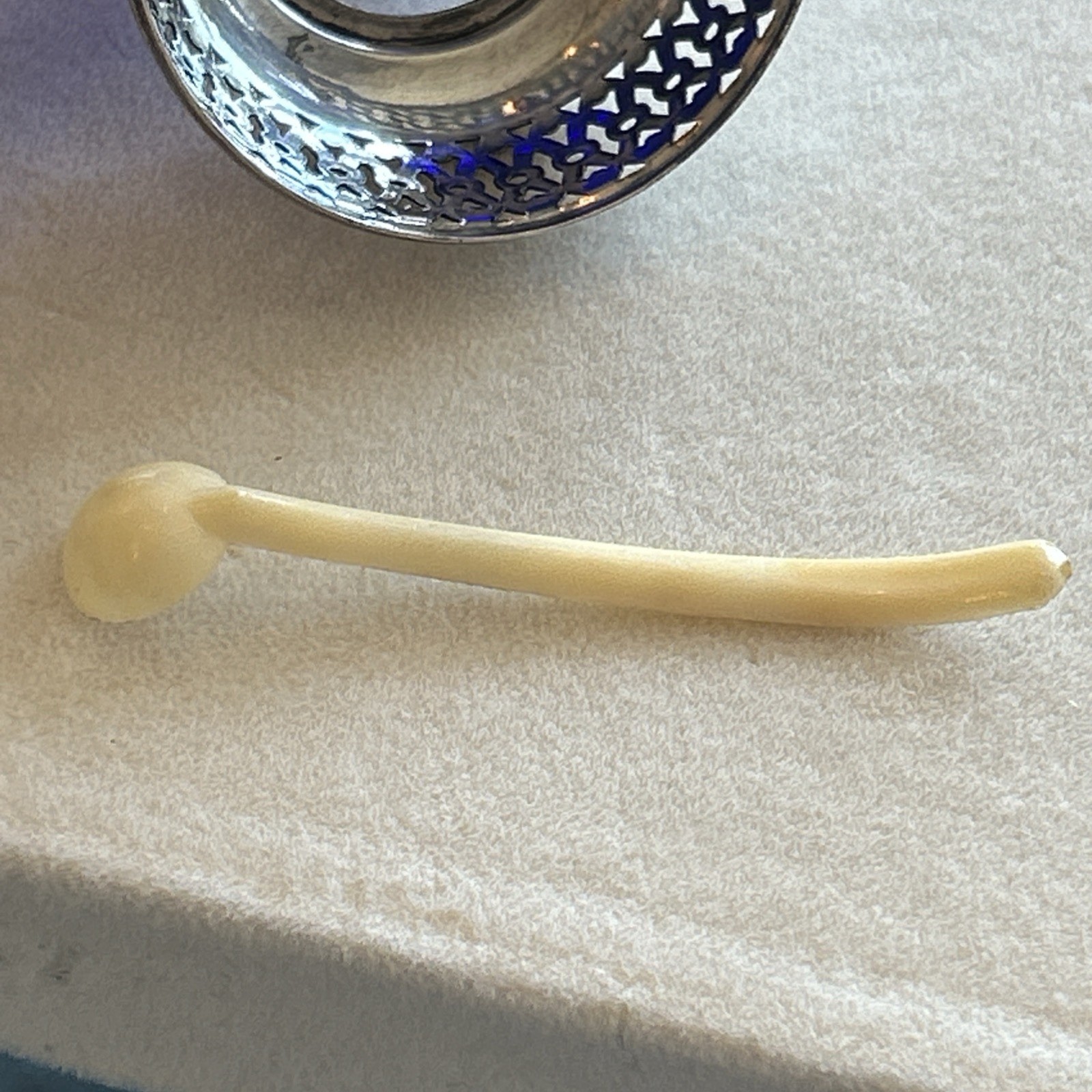 Lot of 2 Antique Webster Salt Cellars 2 Spoons Sterling Silver Blue Cobalt Glass