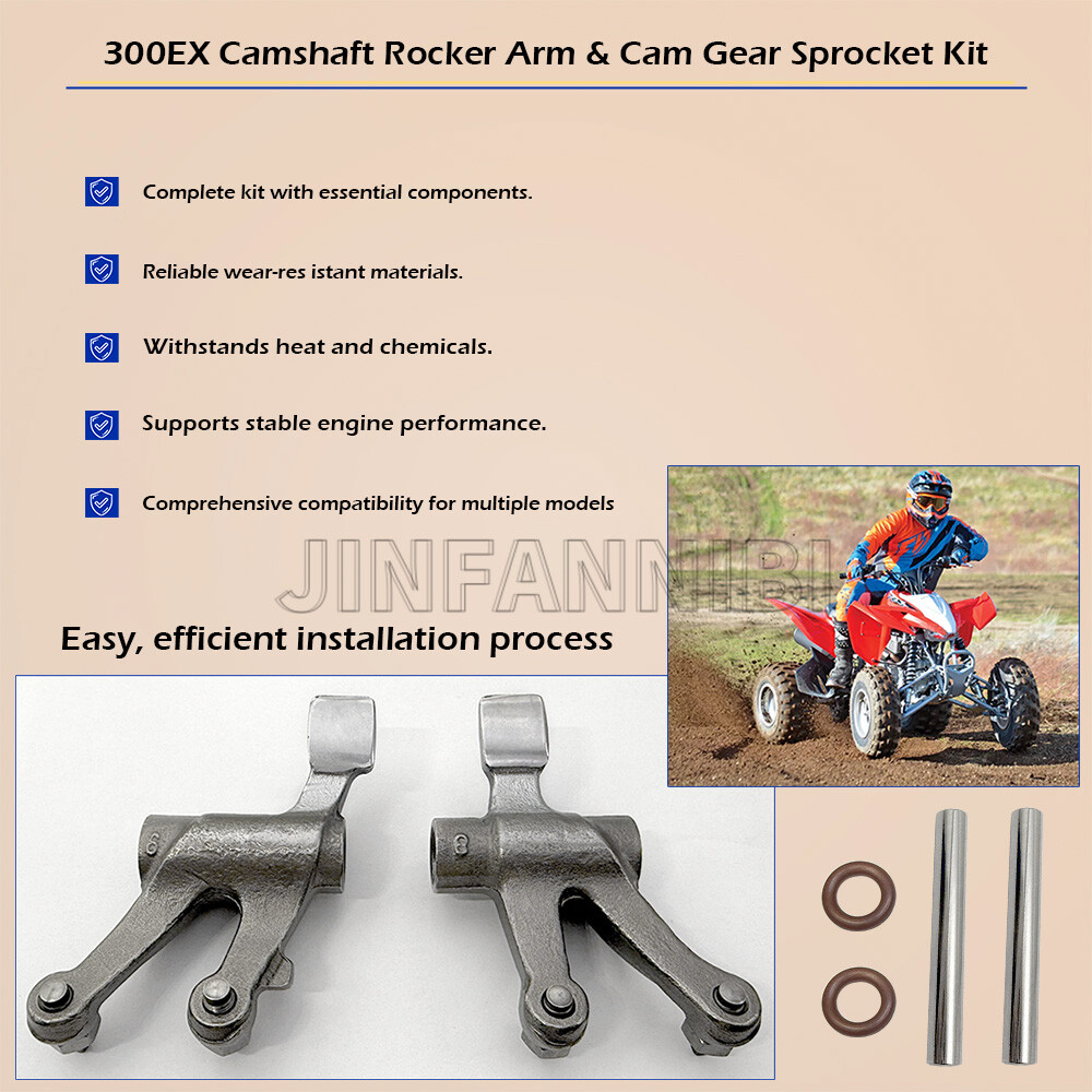 Camshaft Rocker Arm & Cam Gear Sprocket Kit for Honda FourTrax 250 TRX250X 87-92