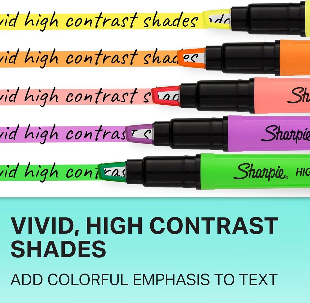 Sharpie Clear View Highlighter Sticks, Chisel 8 Count (Pack of 1), Assorted