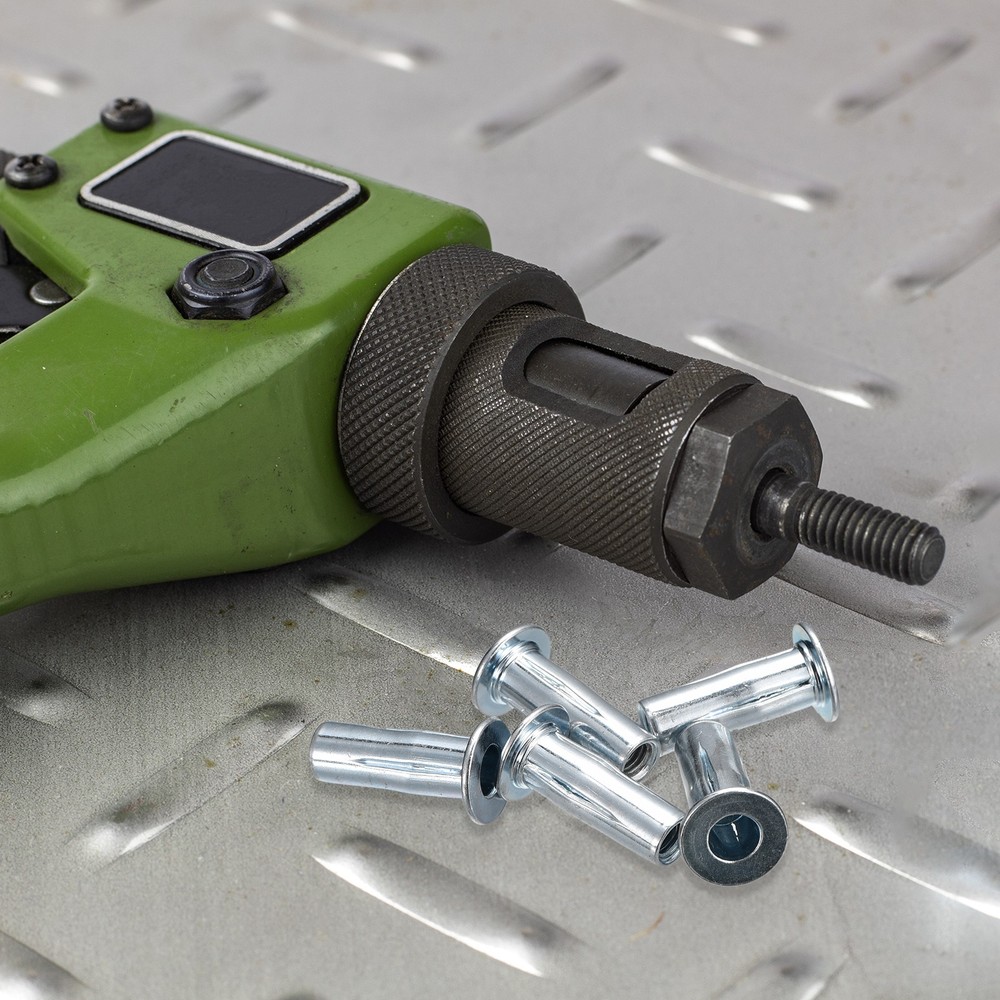 10pcs M8 Multi-Grip Rivet Nuts Pre-Bulbed Shank Flat Head Threaded Insert Nut