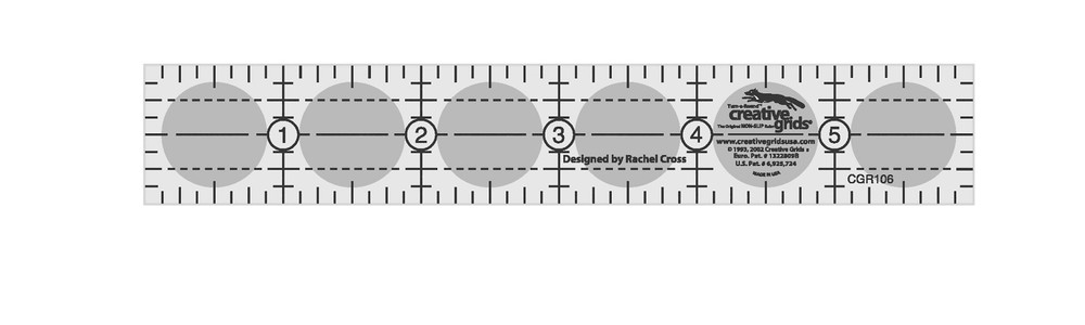 Creative Grids 1" x 6" Rectangle Sewing and Quilting Ruler