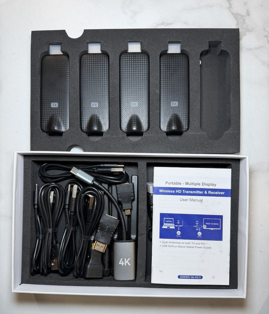 LIULANZ Wireless HDMI Transmitter Receiver Kit USB C, one receiver missing