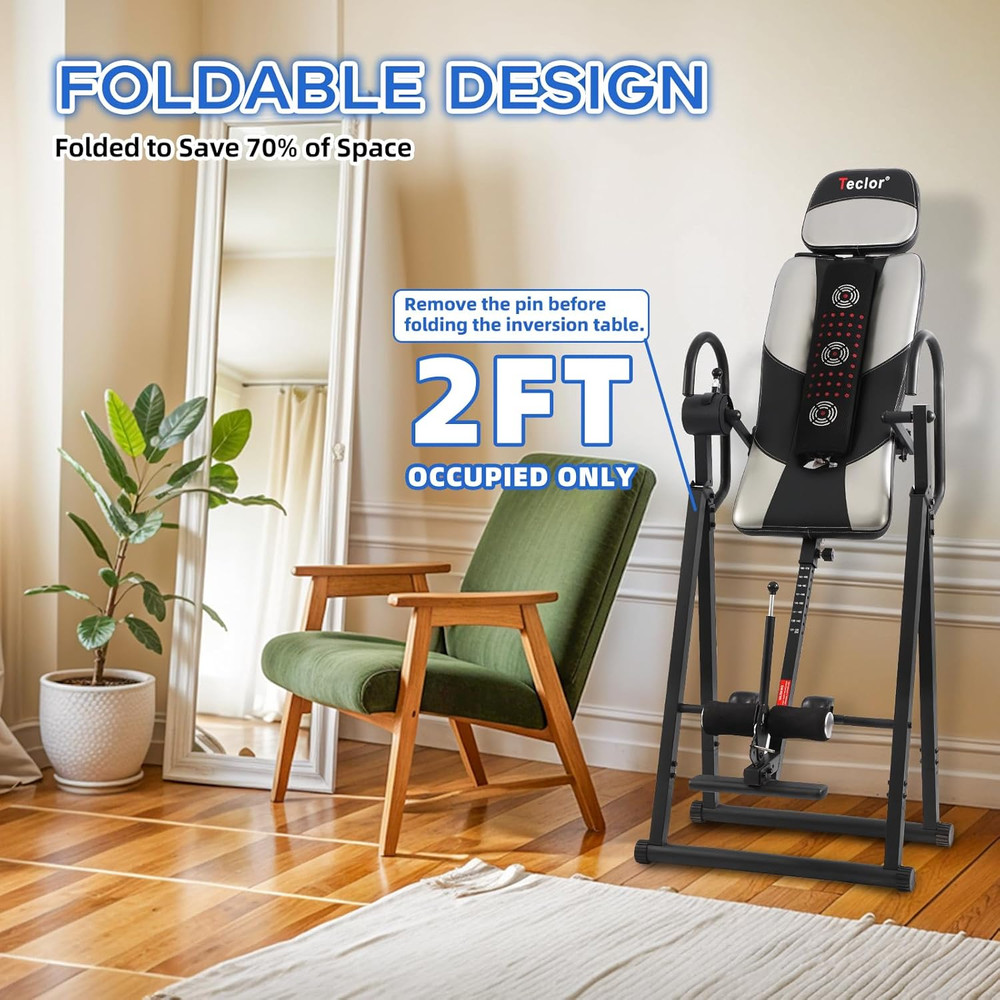 Inversion Table,Advanced Heat and Massage Function,Strength Training Inversion T