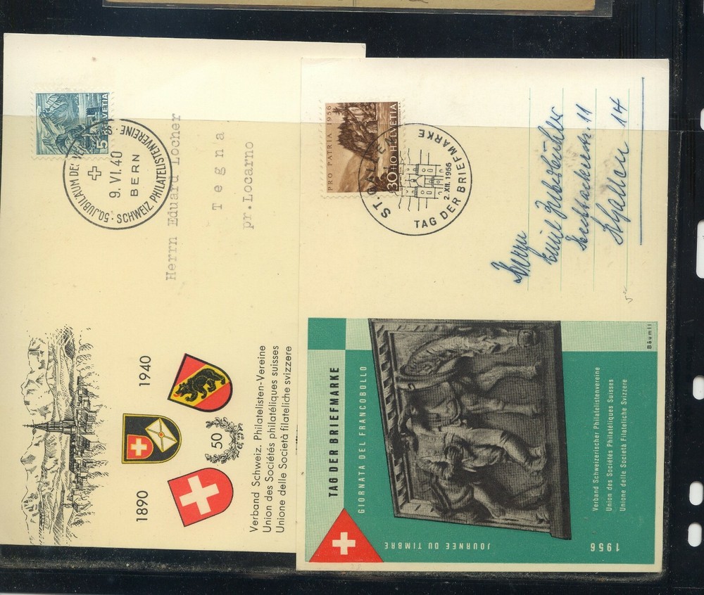 Switzerland   2   stamp  show   post  cards