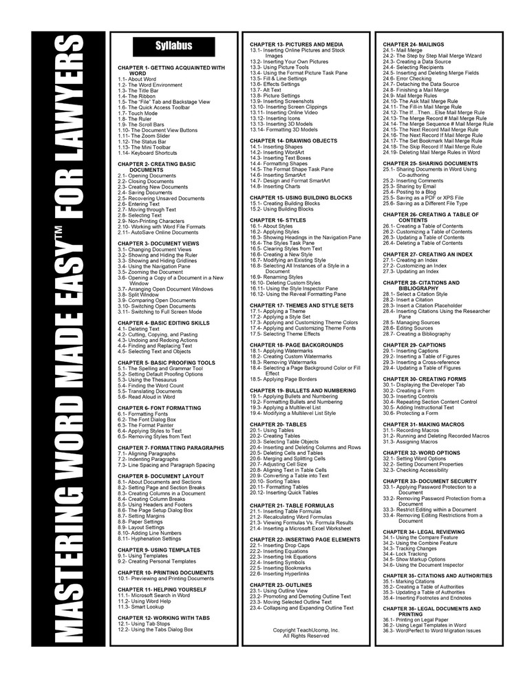 Learn WORD for Microsoft 365 FOR LAWYERS Training Tutorial DVD-ROM Course