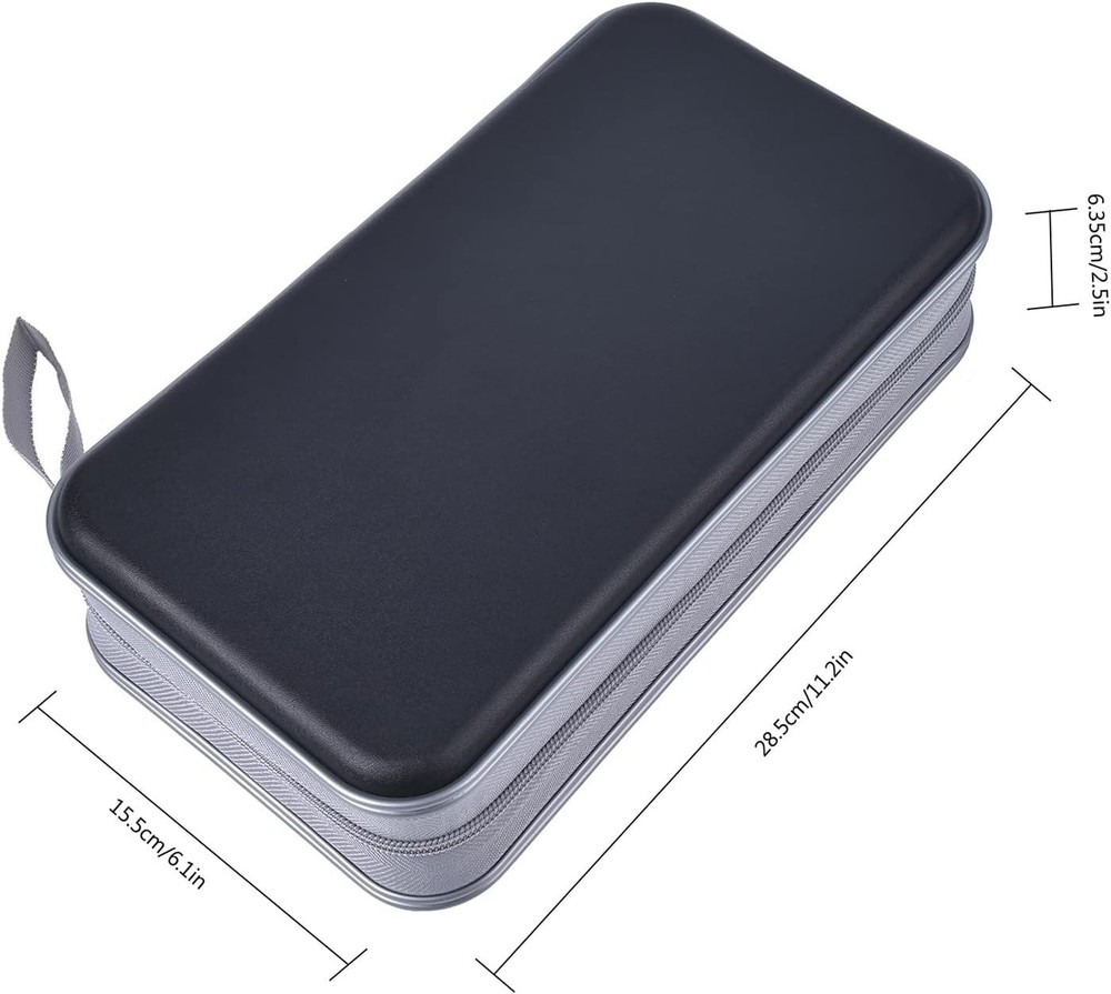 CD Case,96 Capacity CD Holder Hard Plastic CD Storage Wallet Protective CD/DV...
