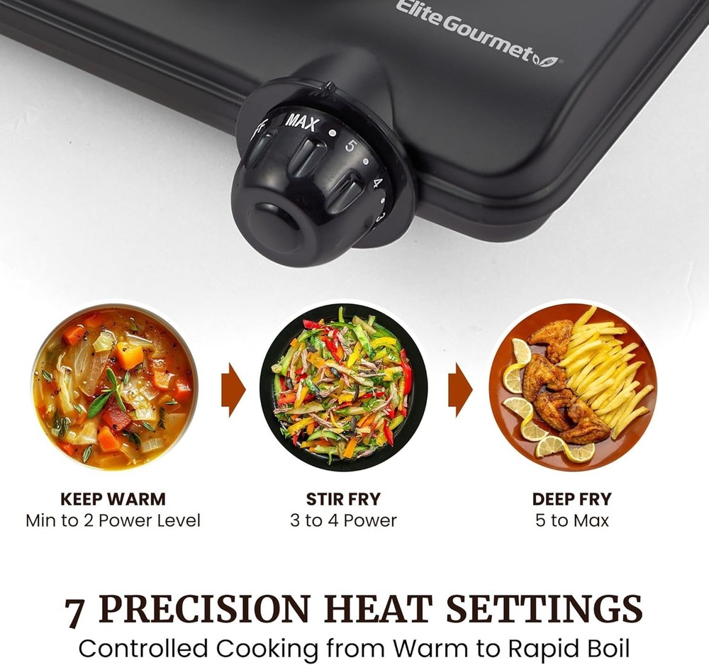 Efficient 1000W Portable Cooktop with Power Indicator and Temperature Settings