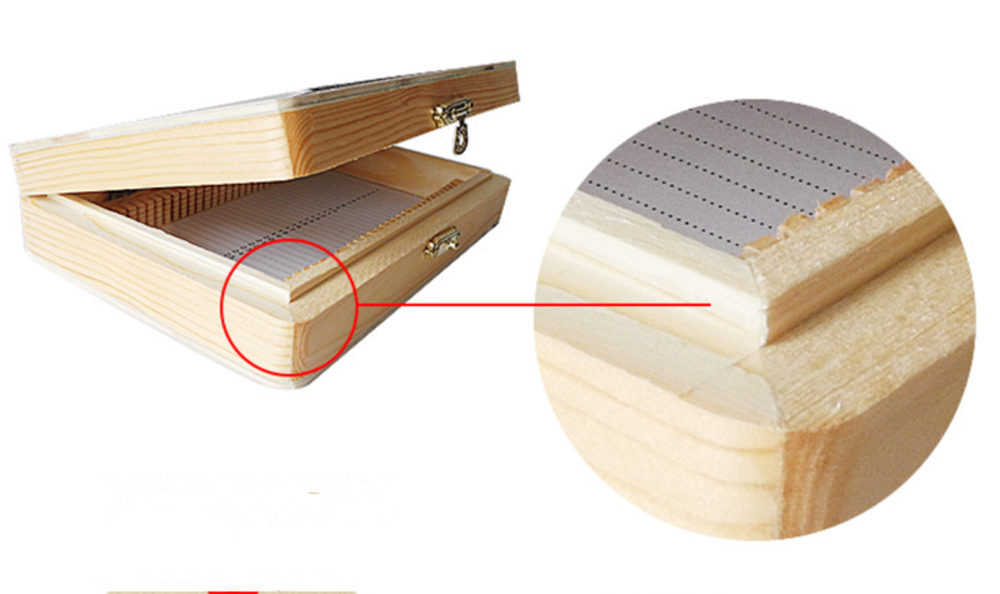 Microscope Slide Storage Wooden Box Specimen Holding Storage Case with Lock