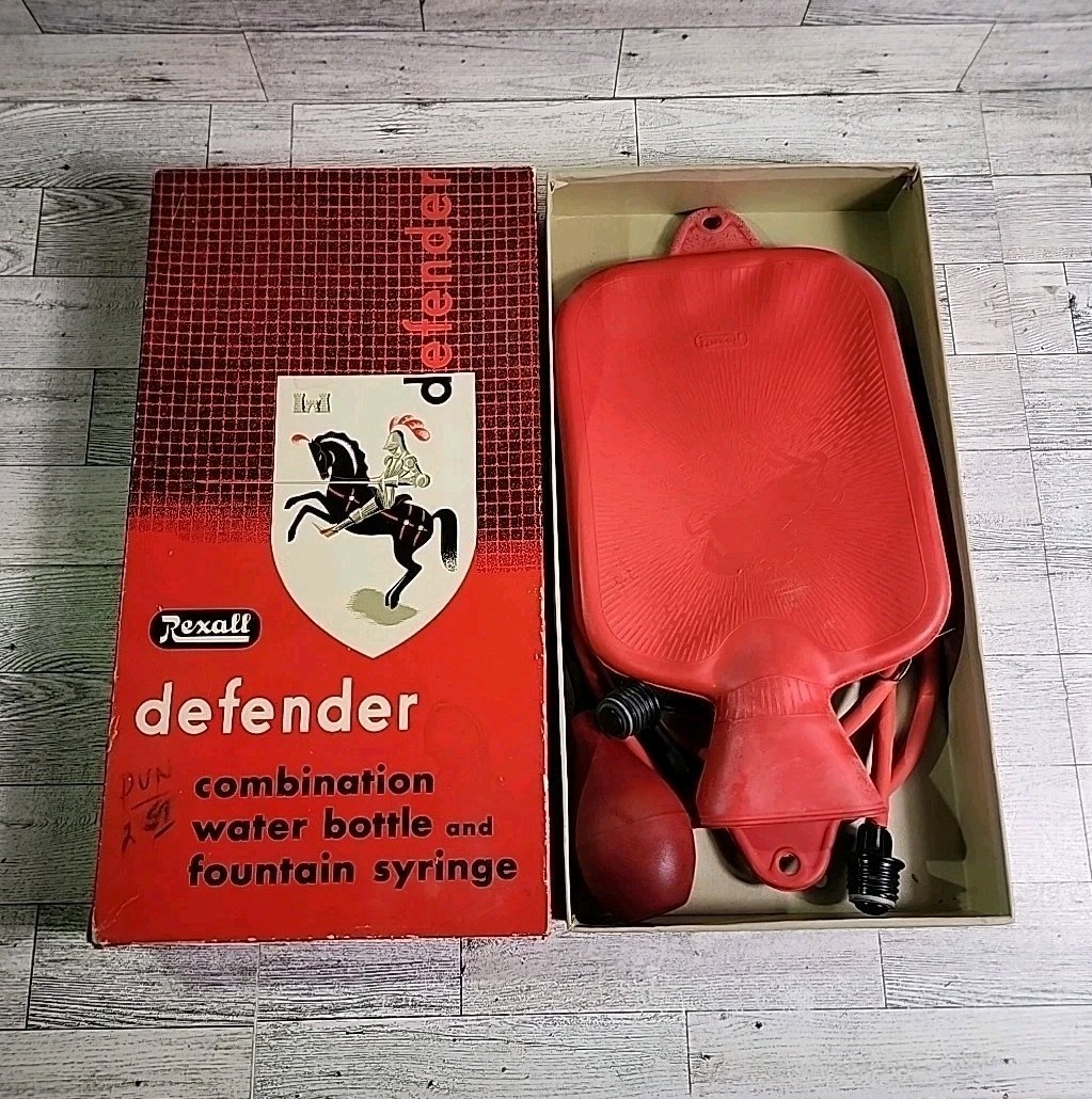 Vintage Rexall Defender R341 Combination Water Bottle & Syringe, Douche, Enema