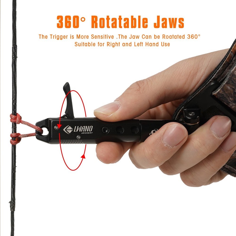 Archery Compound Bow Release Aids Trigger 360° Adjustable Wristband Release A...