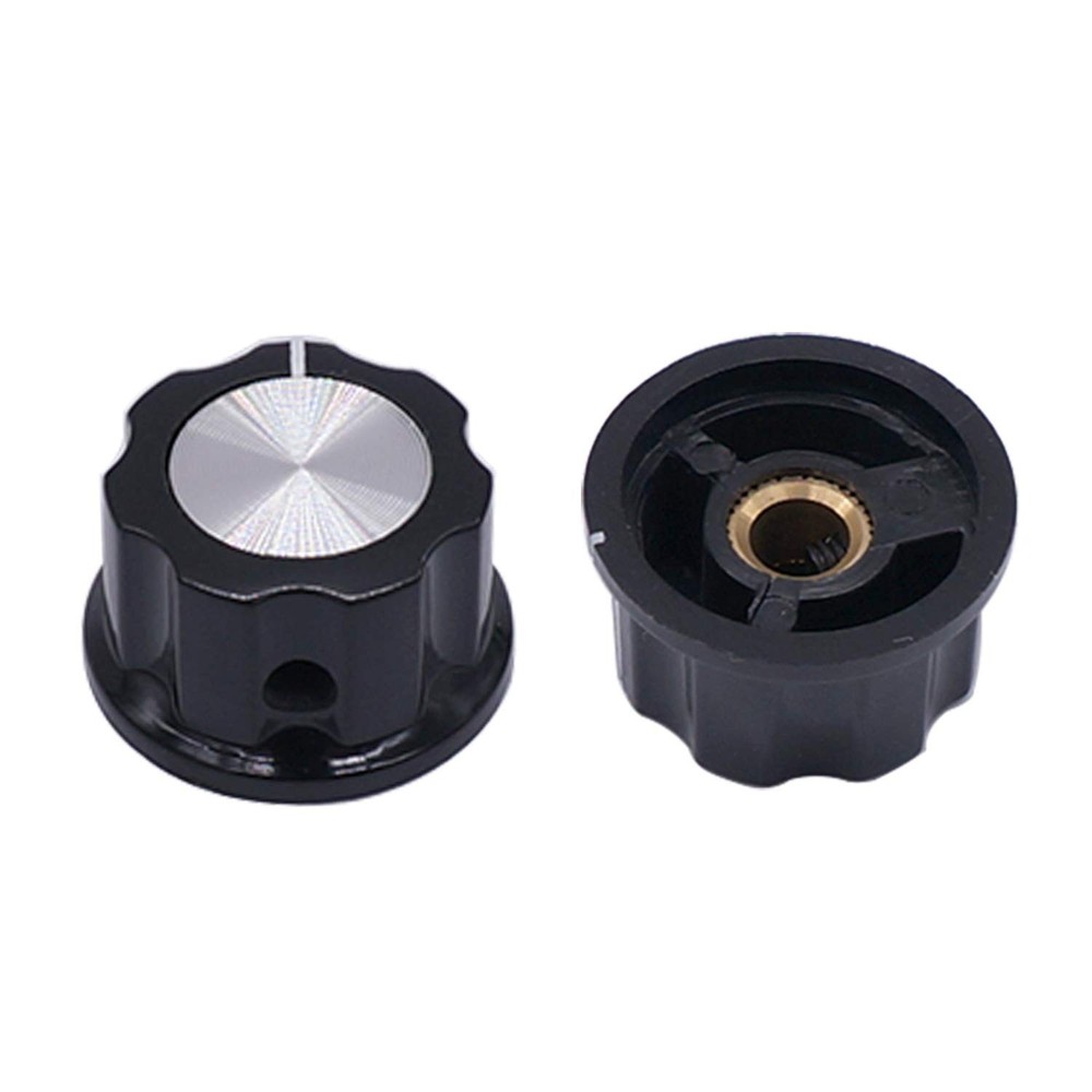 Silver Tone Potentiometer Knobs